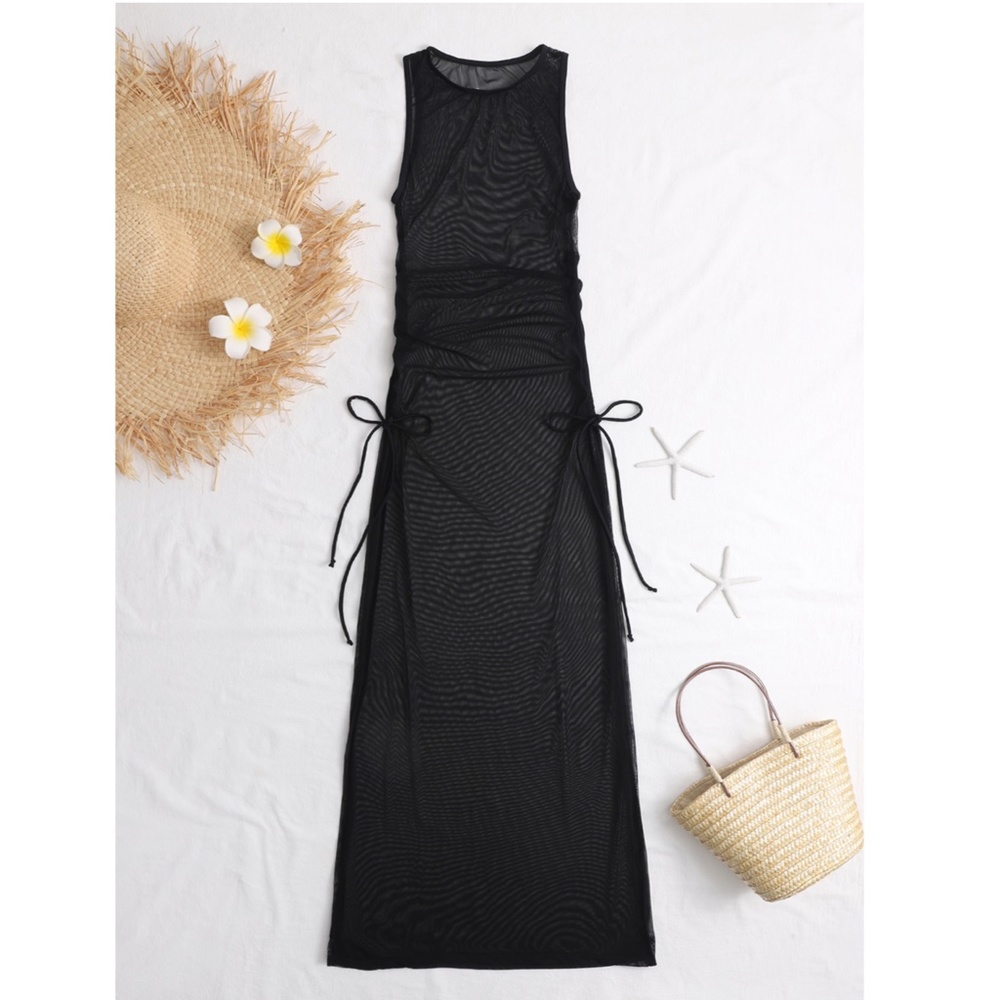 Black  Swim Mesh Coverup - Picture 8 of 15